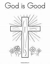 Coloring God Good Cross Flowers sketch template