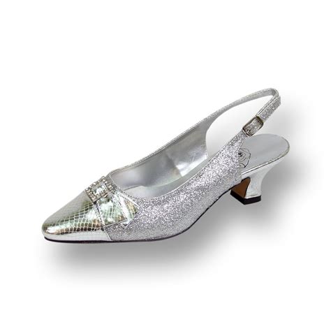 floral nancy womens wide width evening dress shoes  wedding prom dinner silver