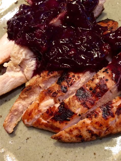 marinated grilled turkey london broil with blueberry and cabernet sauce