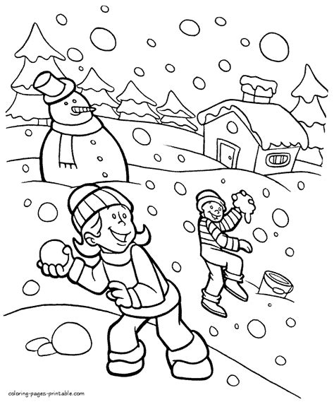winter fun coloring sheet coloring pages printablecom