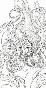 Coloring Prente Inkleur Vir Kleuters Pages Ursula Adults Deviantart Adult Books Mermaid Octopus Salvo sketch template