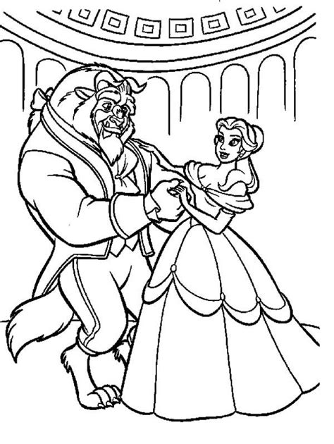 belle teach  beast   dance coloring page  print