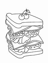 Sandwich Coloring Pages Printable Supercoloring Categories sketch template