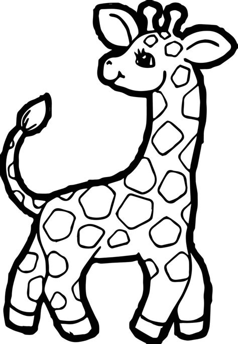 small giraffe coloring page wecoloringpagecom