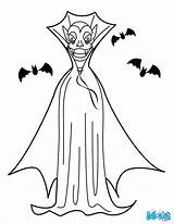 Dracula Coloring Cloak Vampire Pages Color Halloween Hellokids Print Online sketch template
