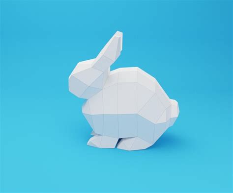bunny papercraft template diy  paper craft  downloadabe etsy