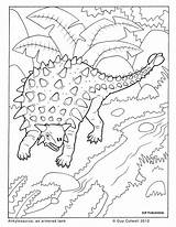 Ankylosaurus Kleurplaat Vulkaan Dino Kleurplaten Tsgos Dinosaurus Assiette sketch template