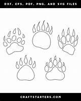 Bear Paw Print Patterns Dog Outline Svg Pdf Cut Craftstarters sketch template