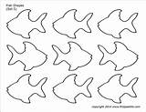 Fish Shapes Printable Templates Set Firstpalette Coloring sketch template