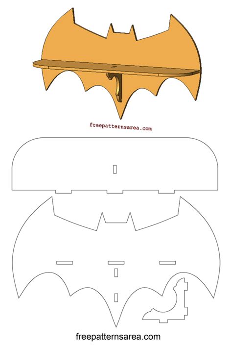 laser cutting batman wall shelf woodworking plan