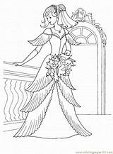 Coloring Wedding Dress Pages Princess Royal Peoples Her sketch template