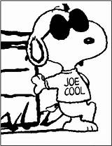 Coloring Pages Snoopy Characters Peanuts Library Clipart Joe Cool sketch template