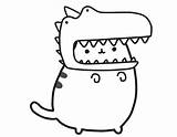 Pusheen Coloring Pages Printable Kids Book Ice Cream sketch template