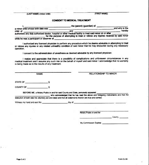 medical consent form  printable documents