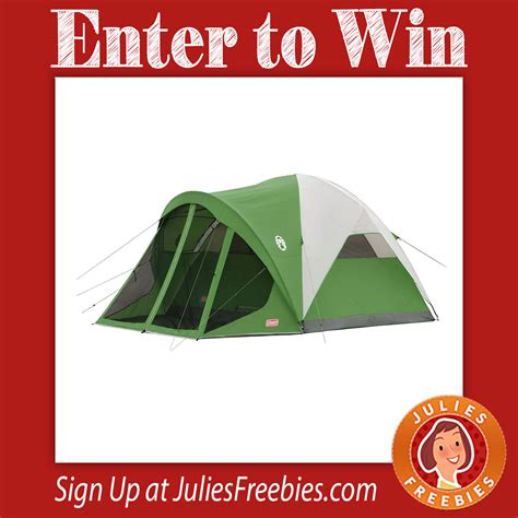 win  coleman evanston screened tent julies freebies