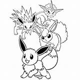 Eevee Evolutions Pokemon sketch template