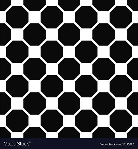 abstract seamless black  white octagon pattern vector image