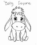 Eeyore Coloring Baby Pages Piglet Drawing Pooh Drawings Pencil Getdrawings Cartoon Disney Characters sketch template
