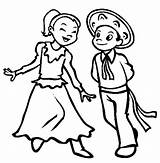 Mexican Coloring Pages Dancing Couple Dress Girl Dancer Sheet Drawing Color Template Getdrawings sketch template