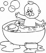 Bath Coloring Pages Rubber Bubble Duck Time Baby Kids Sheets Template Getdrawings sketch template
