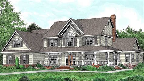 country farmhouse plan  lots  extras rf architectural designs house plans