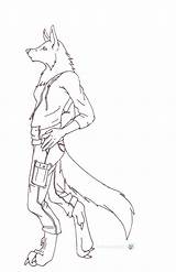Anthro Lineart sketch template