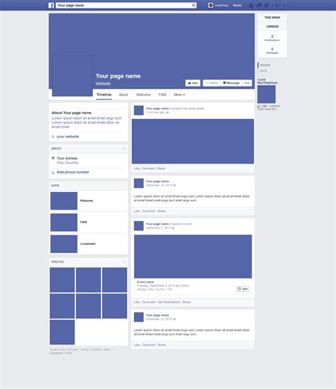 facebook page redesign  mockup psd  psd