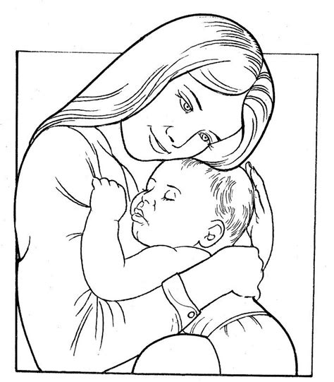 mother  babe baby coloring pages coloring pages sketches