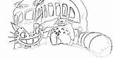 Totoro Neighbor Bus Catbus Satsuki 지브리 sketch template