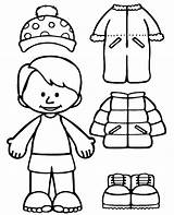 Coloring Winter Clothes Clothing Kids Color Sheet Print sketch template