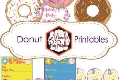 donut party printables  mandys party printables birthday