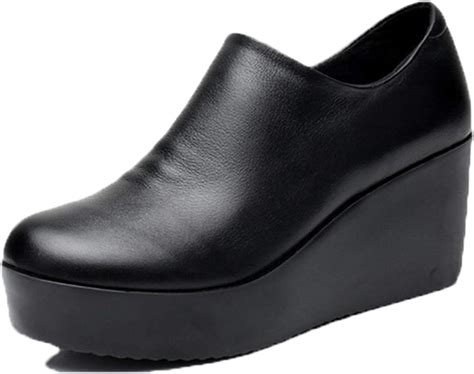 womens slip  spring summer  slip platform shoes casual wedge heel shoes  cut zipper