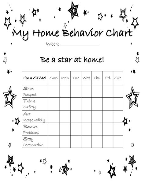 editable behavior chart  kids