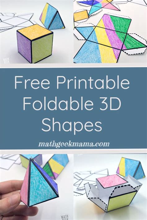 foldable  shapes  printable nets    shapes  kids
