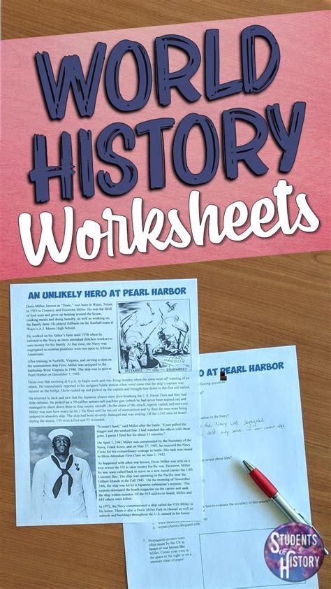 printable world history worksheets   year   history
