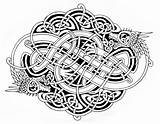 Dragon Norse Feivelyn Knotwork Knots Nordic Knotting Bead Celt Zentangle Raven sketch template