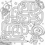 Maze Astronaut Xcolorings 253k 1200px sketch template