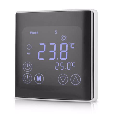 weekly programmable underfloor heating thermostat lcd touch screen room temperature controller