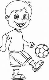 Football Kids Ball Playing Drawing Soccer Sketch Easy Coloring Pages Draw Boy Dame Notre Player Getdrawings Bounce Children Getcolorings Color sketch template