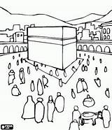 Arabia Saudi Kaaba Islamic Ensino Cube Muslim Pilgrims Makkah Religioso Colouring Coloriages Enfants Ligne Kunst Desafio Fundamental sketch template