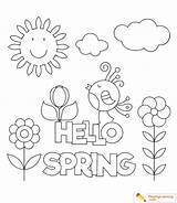 Spring Coloring Kids Sheet Date sketch template