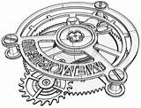 Mechanical Tourbillon Steampunk Gears Hourglass Sketchite Mechanism Outlines sketch template