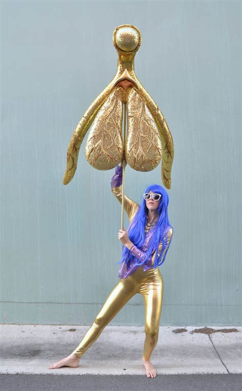australian performance artists create a huge golden clitoris world