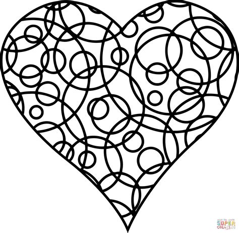 heart color pages patterned heart coloring page paginas  colorir