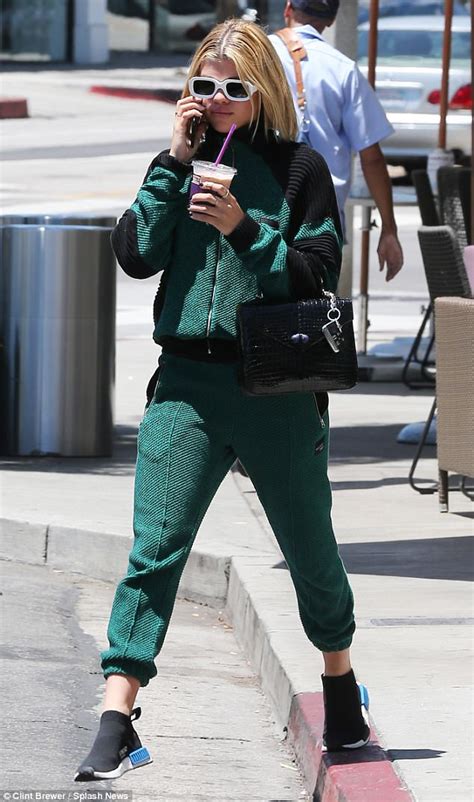 sofia richie looks relaxed in tracksuit on solo coffee run daily mail online