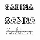 Sabina Nombre Colorear sketch template