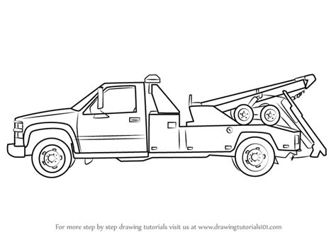 learn   draw  tow truck trucks step  step drawing tutorials