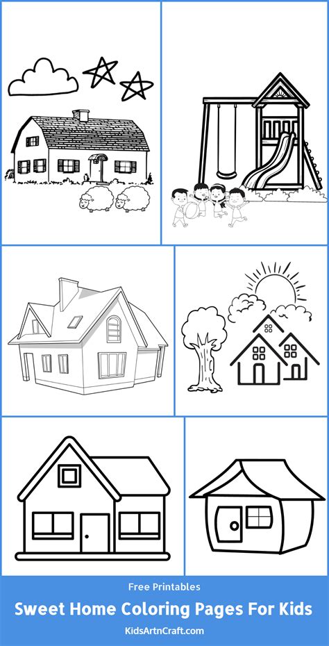 sweet home coloring pages  kids  printables kids art craft