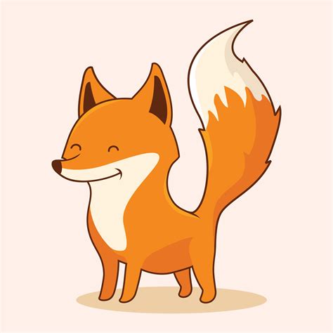 fox cartoon cute animals isolated  vector art  vecteezy