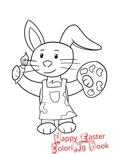 bunny easter coloring book  kids easter coloring book toddler